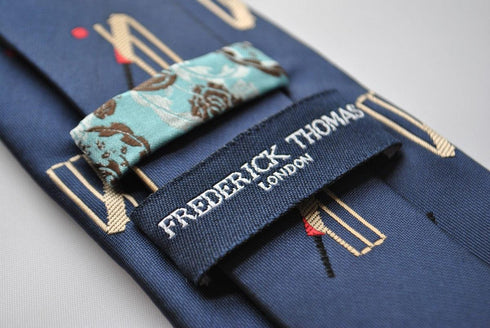 navy tie with cricket stumps design